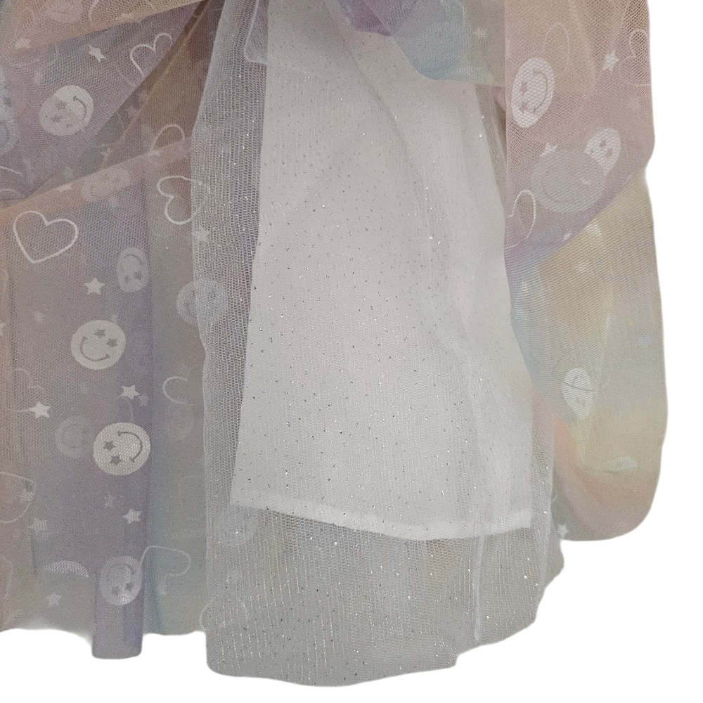 NWT Sparkle & Shine Girls Smiley Face Mesh Dress Metallic Moto Jacket Set, 4T - Picture 13 of 16